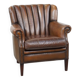 Sheep leather armchair finished with decorative nails
