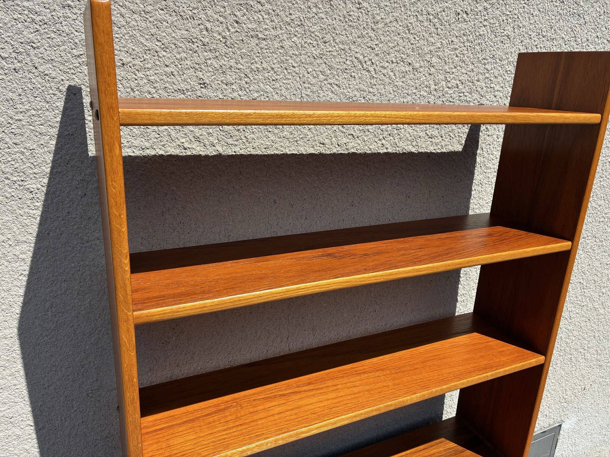 Swedish teak bookcase with cabinet, 1960s