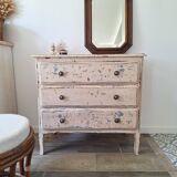 Vintage chest of drawers in patinated wood