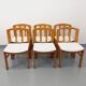 Set of 6 vintage chairs in elm wood and bouclé fabric from the 70s
