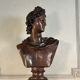 Bronze patina bust medal, Apollo of the Belvedere, bronzier Luppens, 19th century