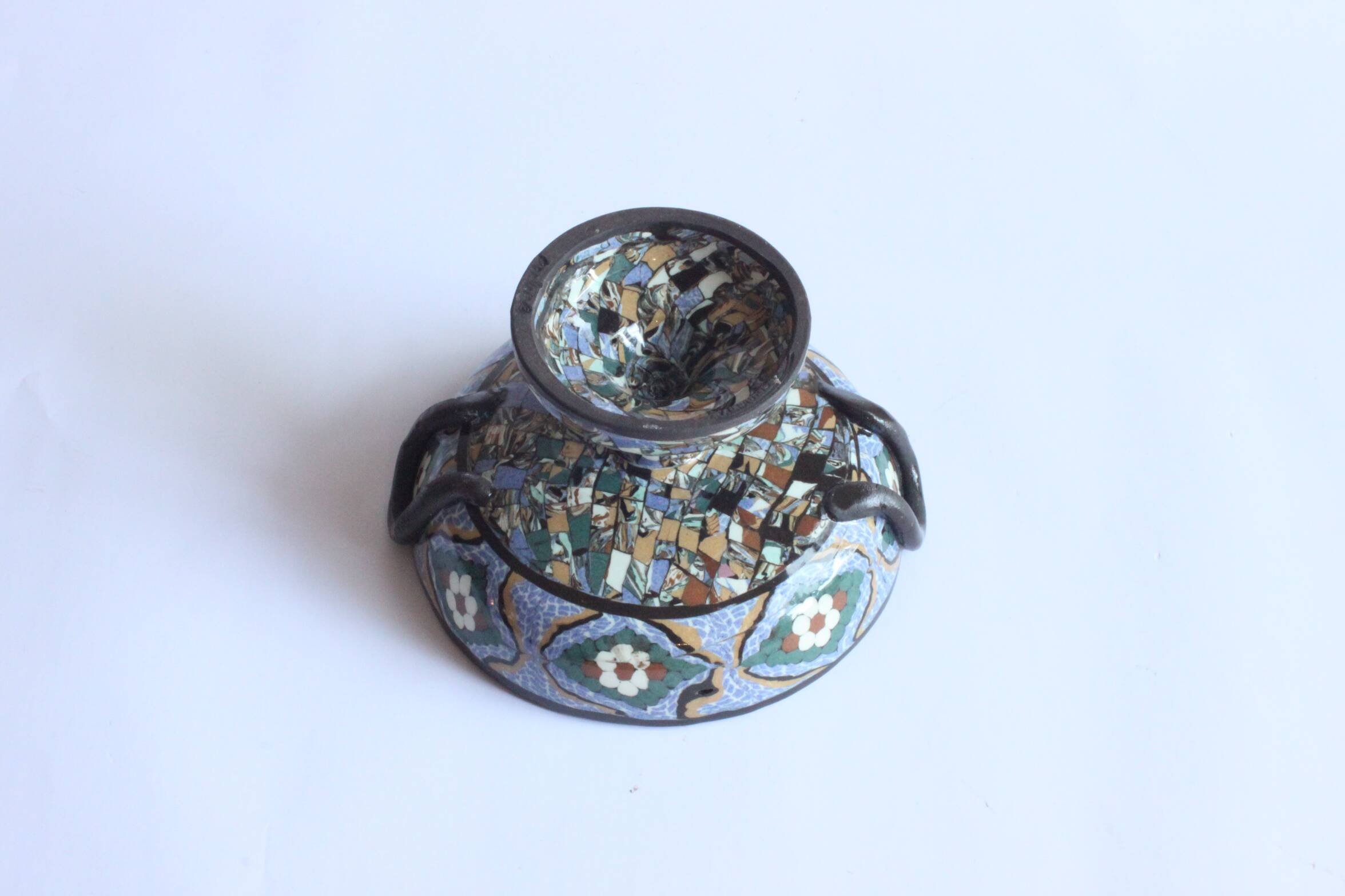 Taza en mosaïque Art déco par Jean Gerbino, 1930