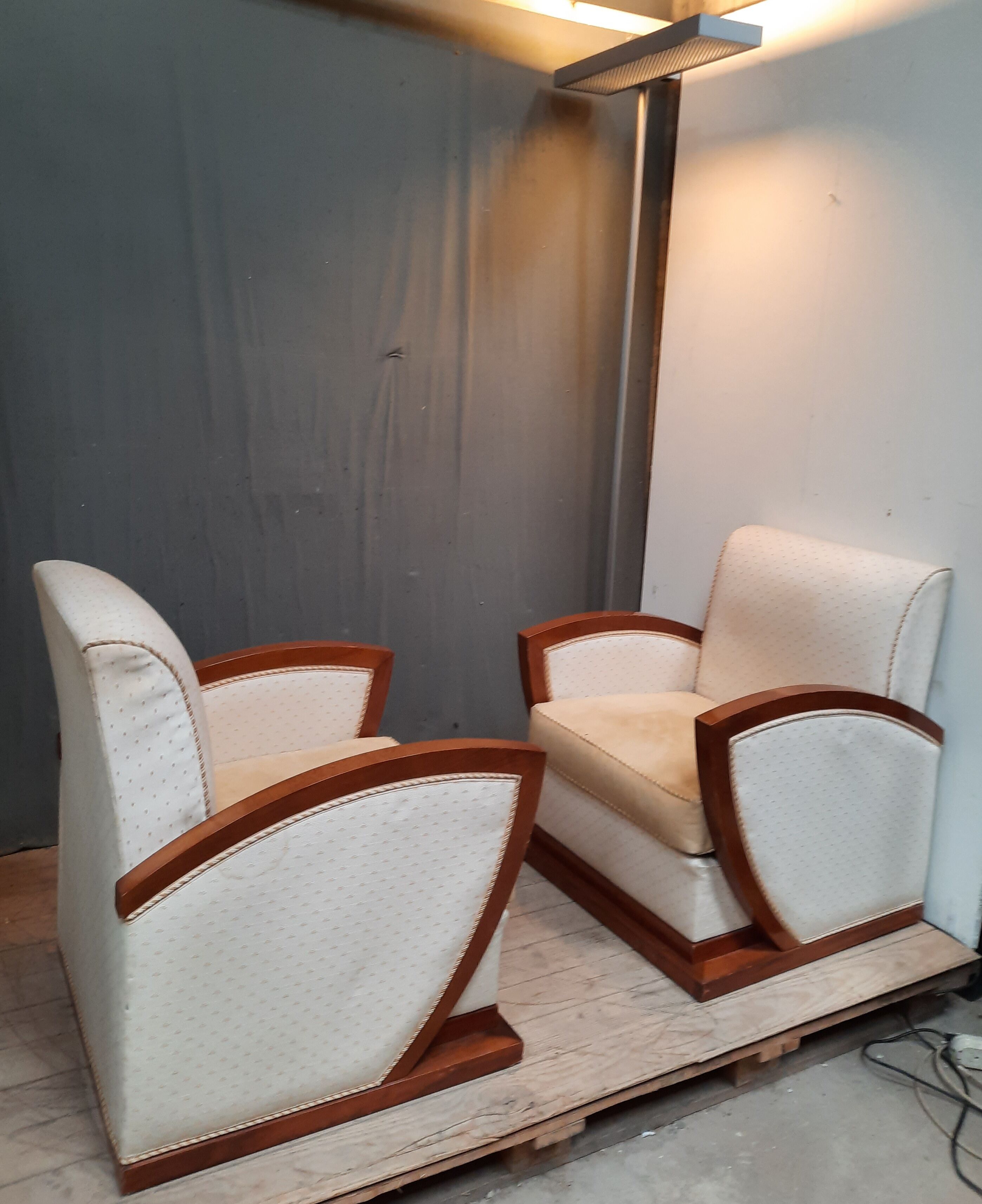 Pair of club dedign armchairs