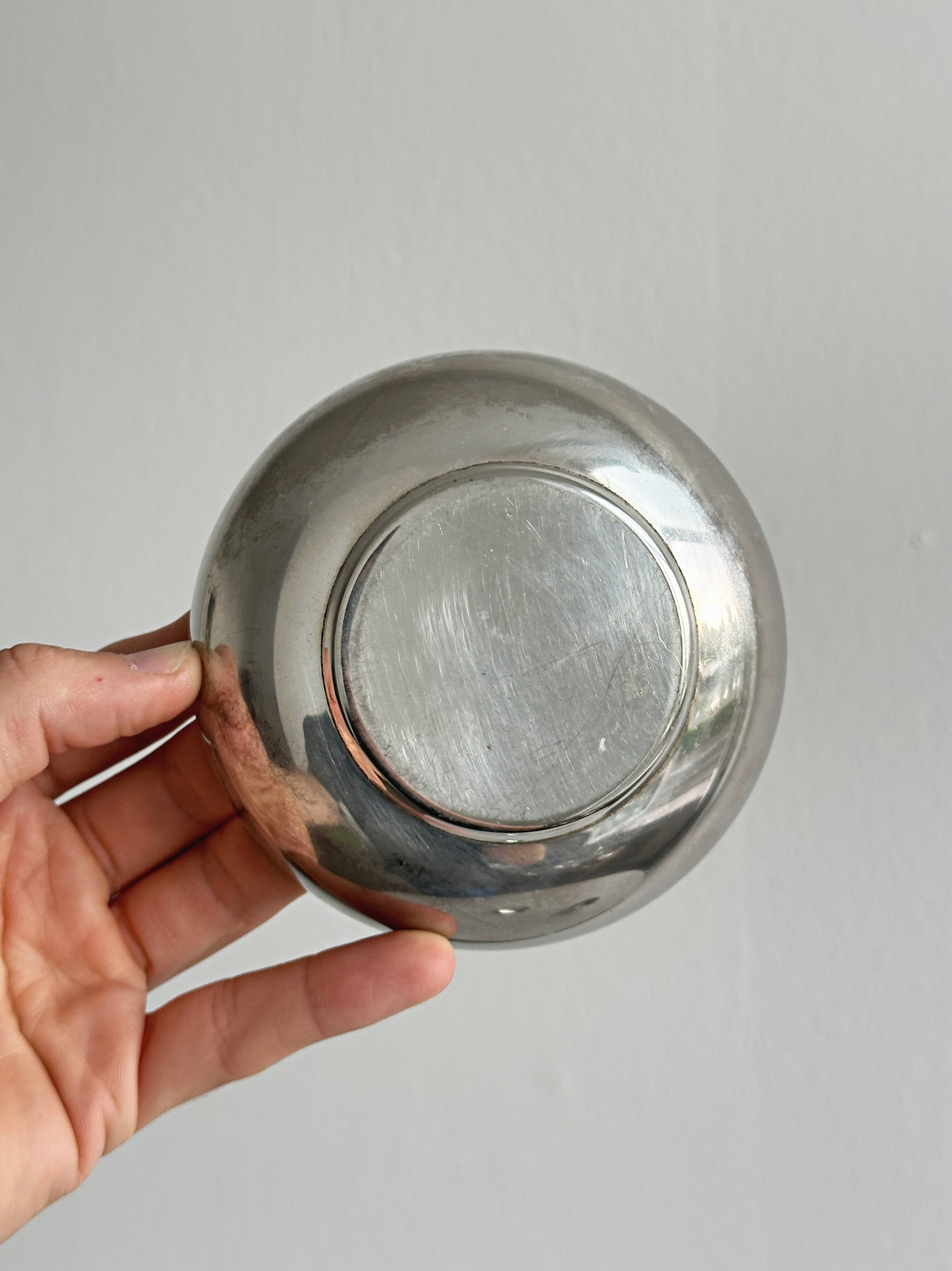 Coupelle vide-poche en métal argenté