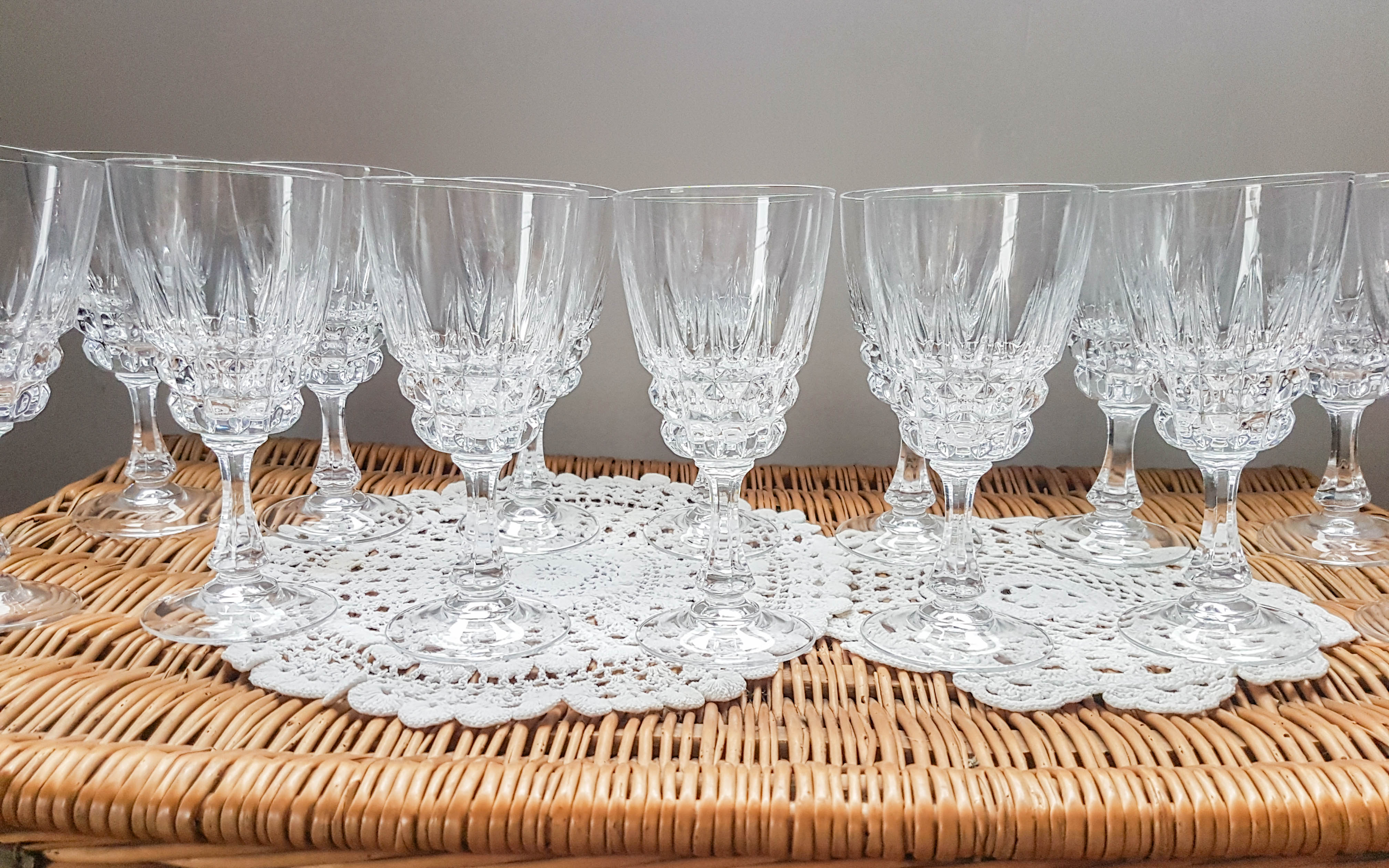 Lot de 6 verres à eau cristal d'arques modèle "Pompadour "