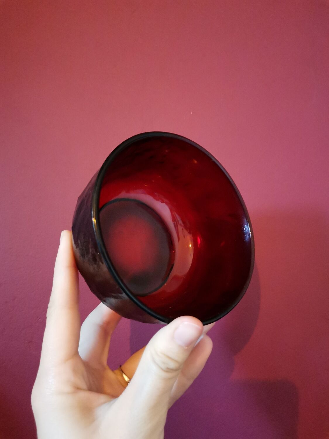 Red glass retro cup