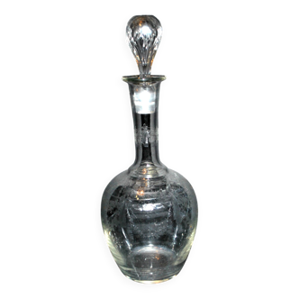 Antique PORTIEUX carafe, Pasteur model, with Empire engraving, 1930