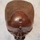 Sculpture of an african head and its base - wenge wood 1960