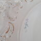 Compotier on porcelain pedestal decoration pale blue flowers