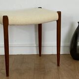 Scandinavian stool Niels Otto Moller in teak buckle