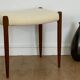 Scandinavian stool Niels Otto Moller in teak buckle