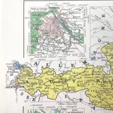 Carte ancienne Autriche Tchécoslovaquie Hongrie 43x43cm de 1950