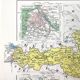 Old map Austria Czechoslovakia Hungary 43x43cm from 1950