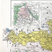 Old map of Austria, Czechoslovakia, Hungary 43x43cm from 1950