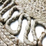 Round jute carpet wave 70 cm