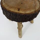 Tripod oak milking stool, Ariège peasant art, France (19th century)
