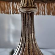 Lampe en laiton avec abat jour nacre vintage