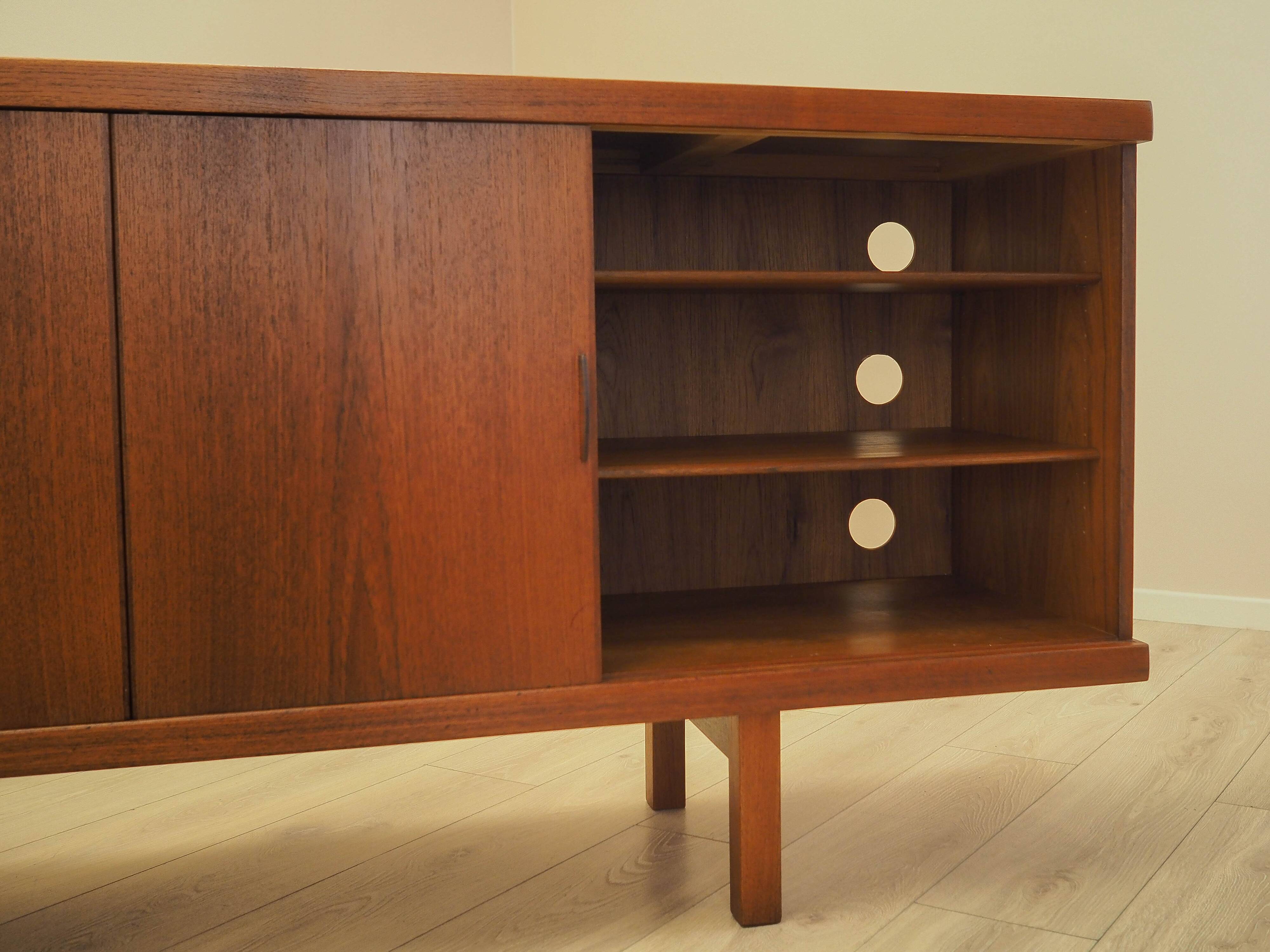 Teak sideboard with sliding doors, Denmark, 1960s