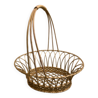 Corbeille / jardinière en bronze martelé doré. 1880. Parfait état