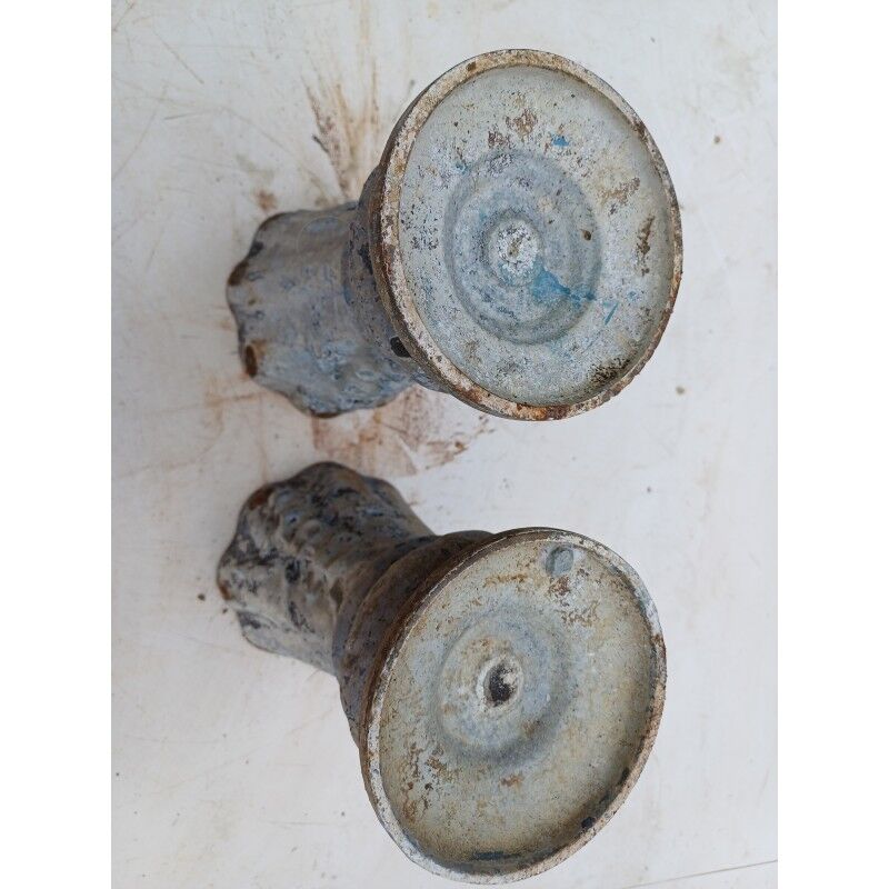 Pair of cast iron vases from 1900 from Charleville-Mézières