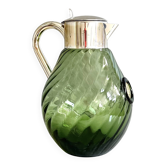 Crystal Glass Decanter, “Kalte Ente”, Vintage Silver-Plated Pitcher