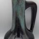 Large vase in glazed ceramic stoneware flamed effect brown and turquoise 35.5 cm