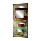 Large metal "polychrome" mirror — 1970s