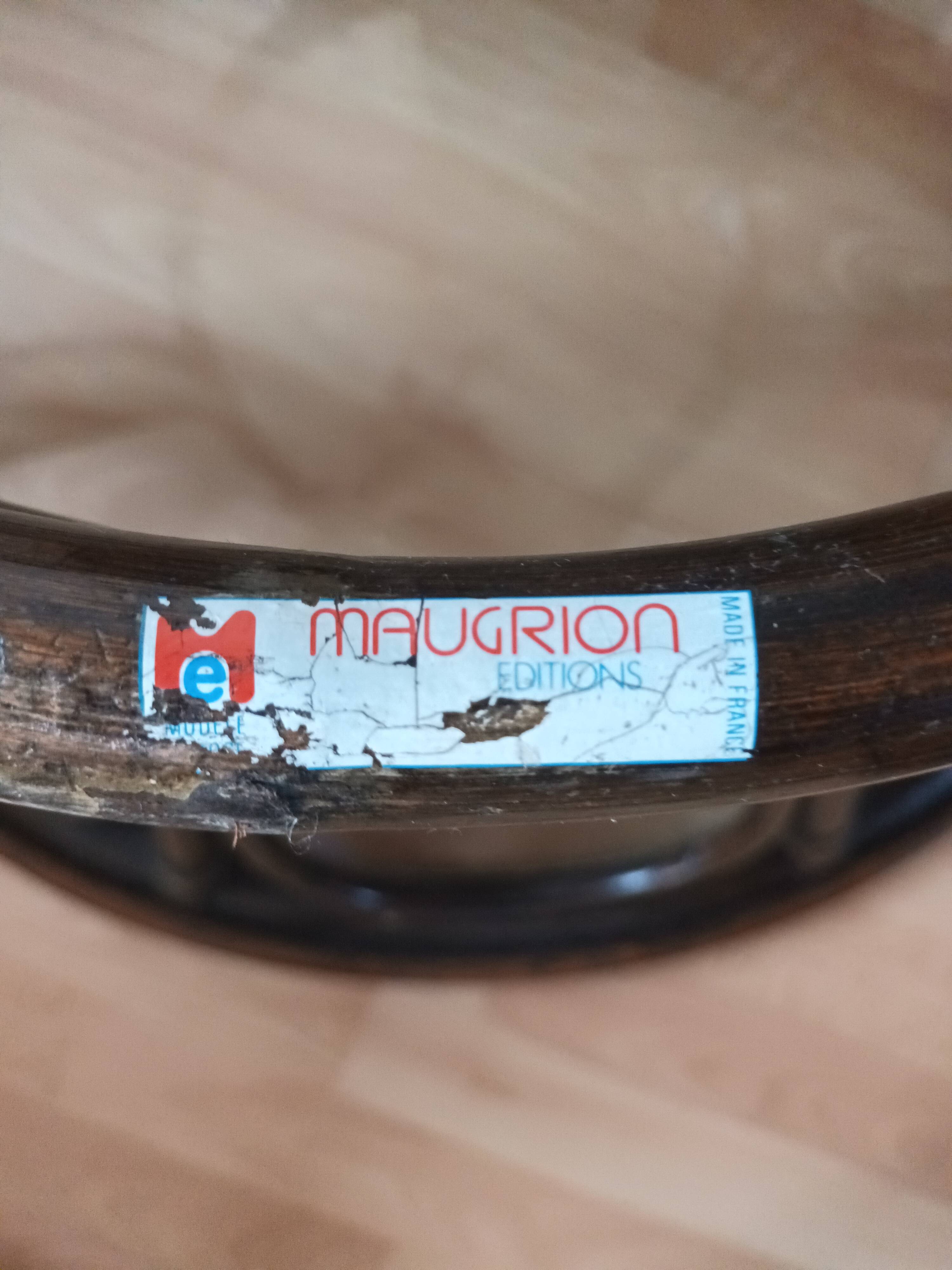 Maugrion editions rattan and glass coffee table