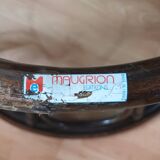 Maugrion editions rattan and glass coffee table