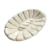 White and gold ceramic plate