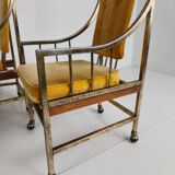 Unique set of mid-century style dining and lounge chairs – gilded, made between 1940-1948 by Flanders Industries Inc, Fort Smith, Arkansas