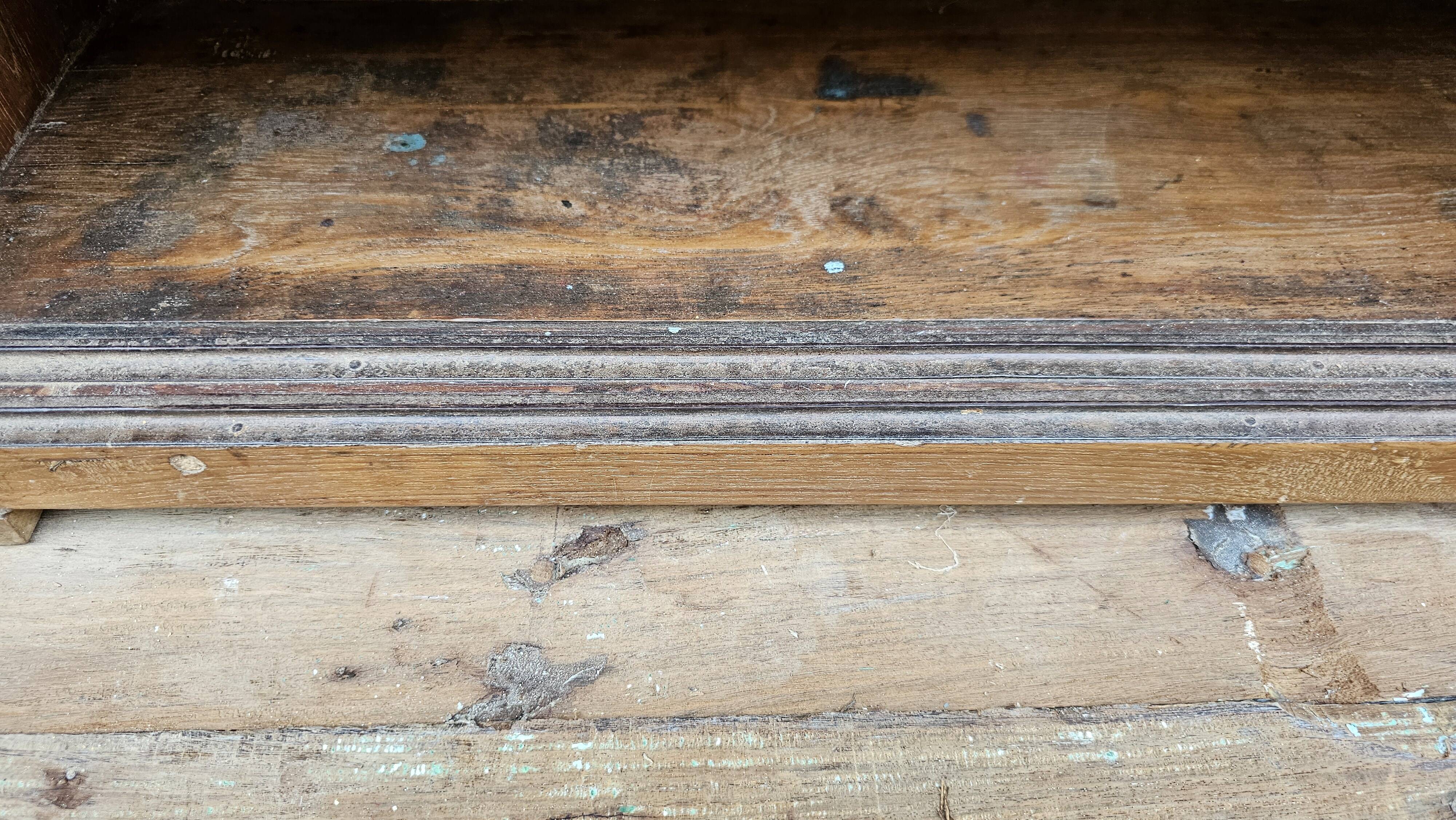 Antique Art Deco glass-fronted sideboard in Burmese teak