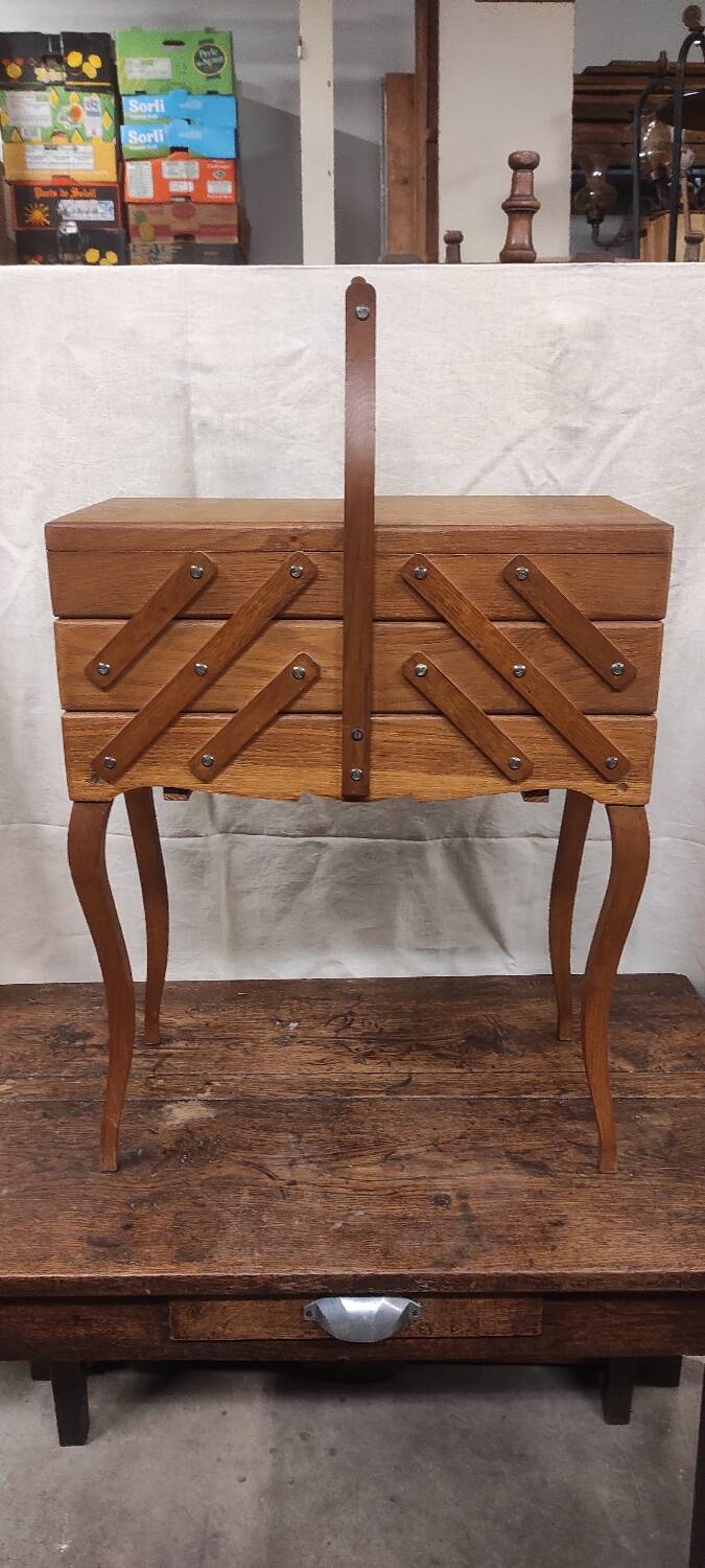 Vintage Worker Vintage Sewing Box on Feet