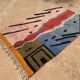 Handwoven, colorful pure wool rug, size 250 x 250 cm