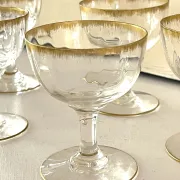 Liqueur Glasses, Vintage French Set of 6 – Gold Rimmed Stemware