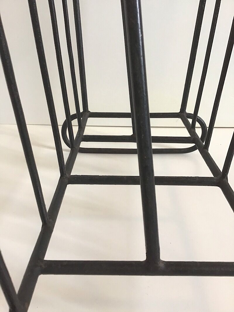 Vintage metal magazine holder, modernist style