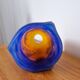 Muller Frères orange and blue glass paste lampshade