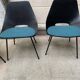 Series of 4 chair "Tonneau" by Pierre Guariche for Steiner