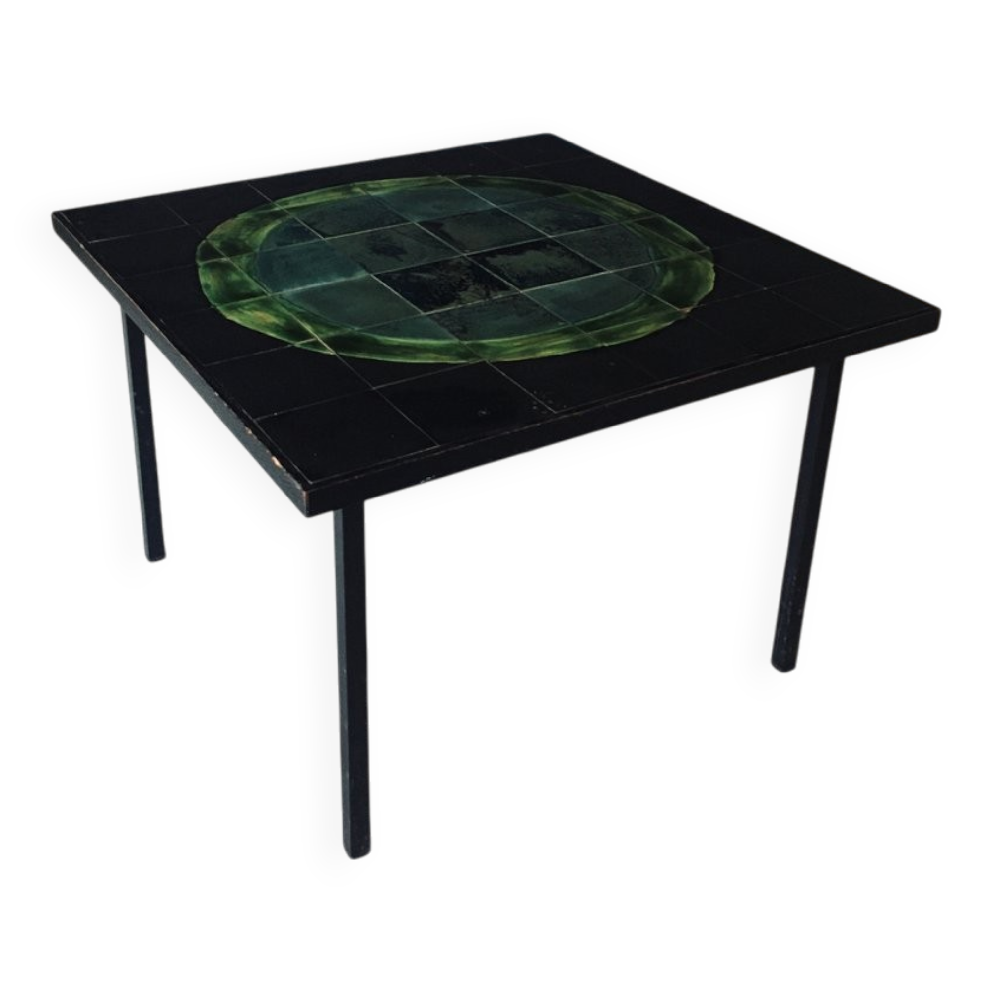 Mid-Century Studio Ceramic Tile Coffee Table, Belgium, 1960s