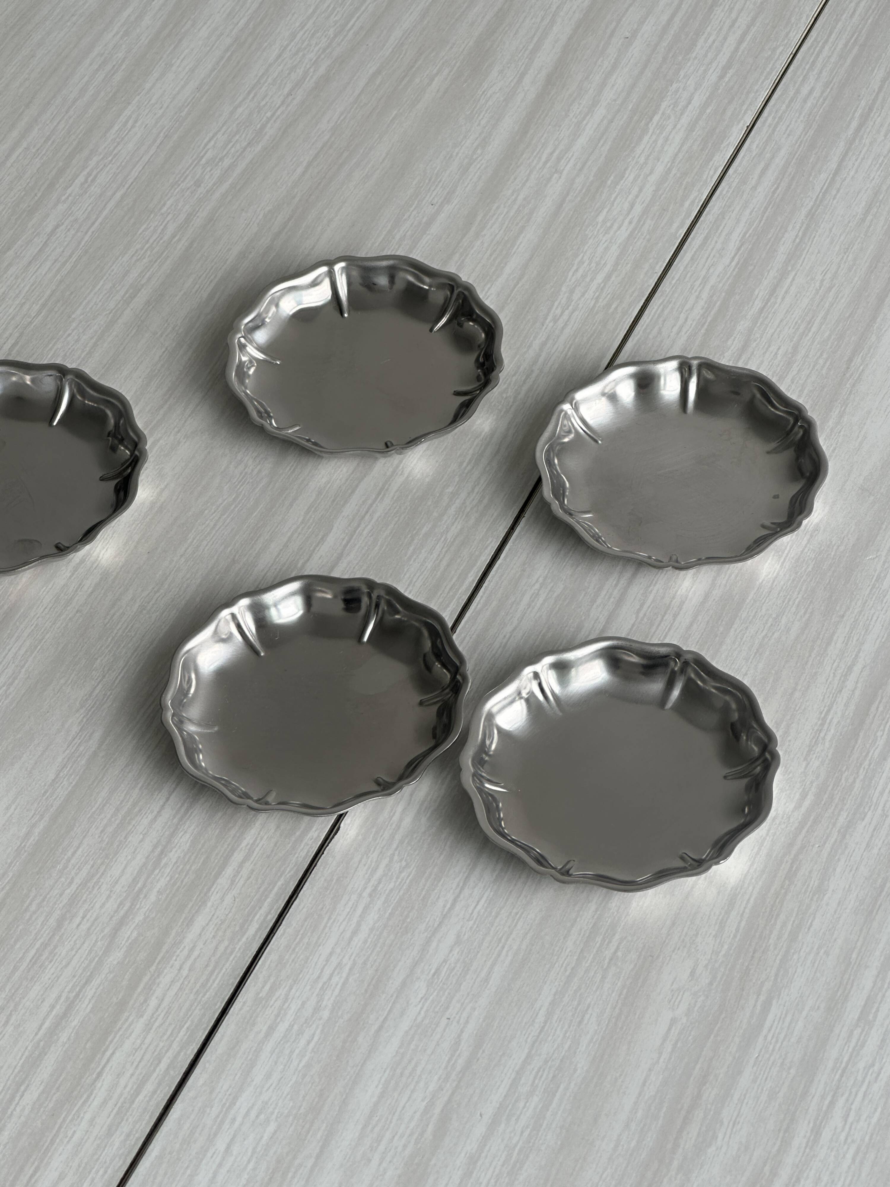 Lot de 6 coupelles inox brillant