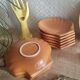 Set of 12 scallops in cognac sandstone Émile Henry - vintage