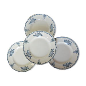 4 assiettes plates en terre de