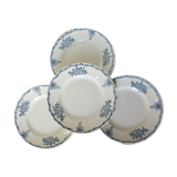 4 flat ironstone plates from St Amand