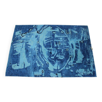 Beautiful handmade art abstract design wool carpet in style of Kybal, 1960s