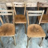Set of 4 antique bistro chairs