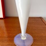 White opaline vase with opalescent legs, 50s and 60s