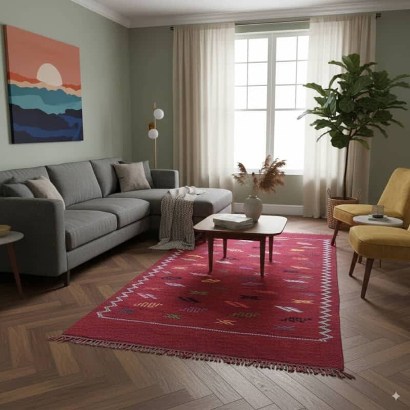 Bespoke Berber rug Bordeaux