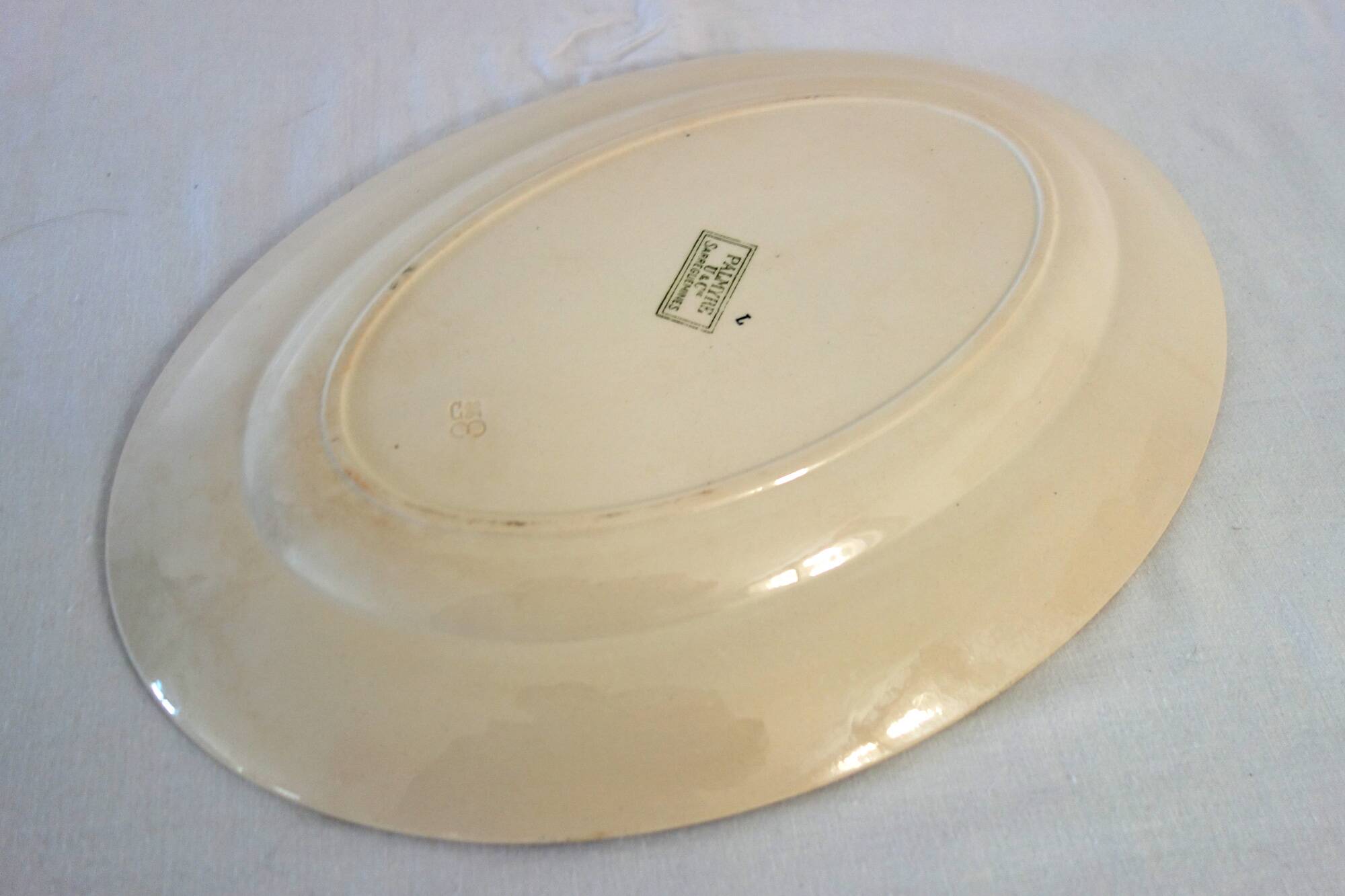 Large oval ironstone platter "Palmyre" Sarreguemines