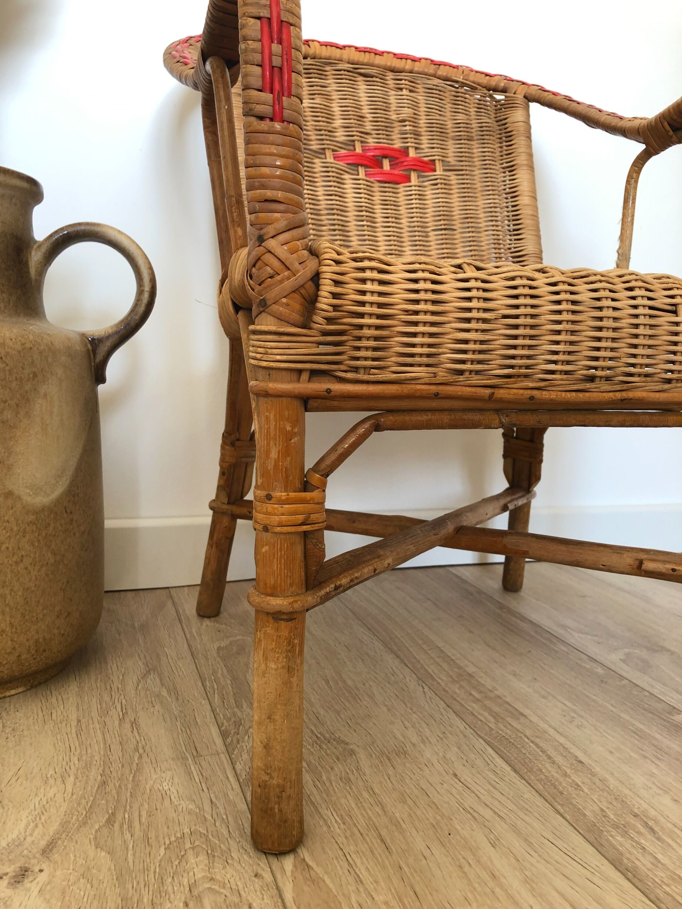 Children's armchair from the 60s, wicker