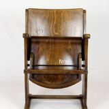 Vintage Cinema Chair TON (Thonet), 1940s Czech, Wooden Theatre Seat